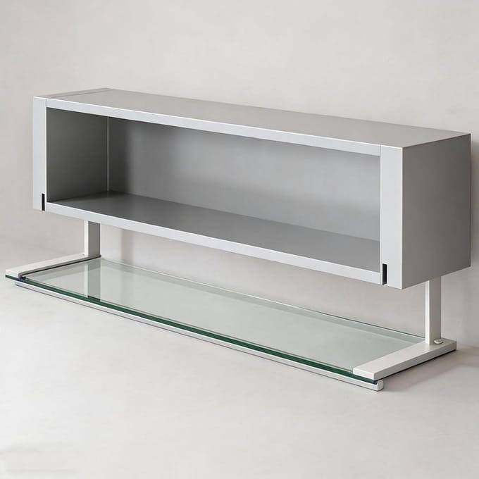 Keuken Wandkast - Glazen Vitrine - Ruimte Besparen - Koolstofstaal Constructie - 60 cm Breed - Wit