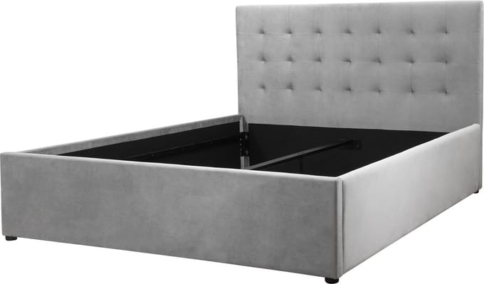 Hamar-Bed 140x200 cm Velvet Lightgrey