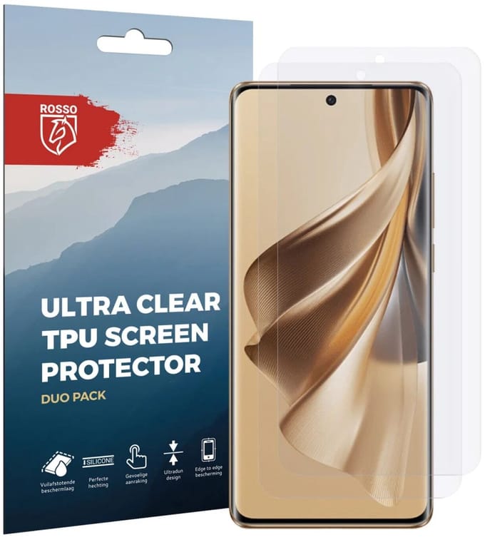 Rosso Screen Protector Ultra Clear Duo Pack Geschikt voor Oppo Reno 10 Pro Plus | Folie | 2 Stuks