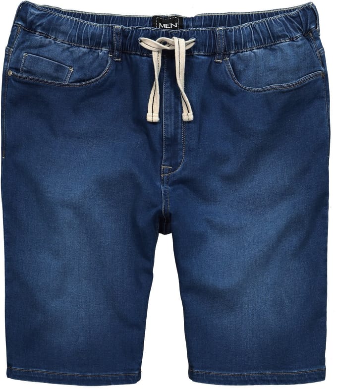 Men Plus - Heren - Superstretch jeansbermuda - Blauw denim - Maat 4XL