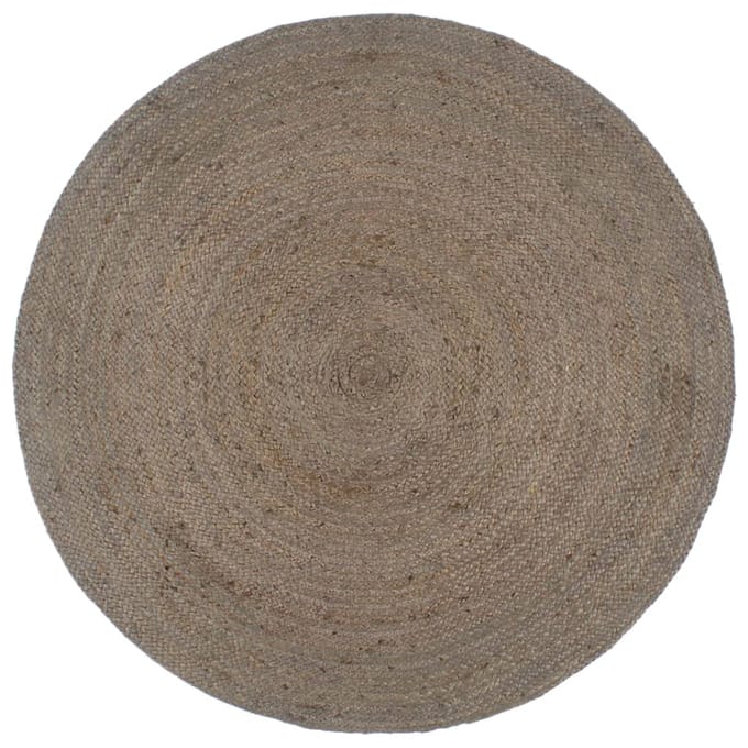 vidaXL - Vloerkleed - handgemaakt - rond - 210 - cm - jute - grijs