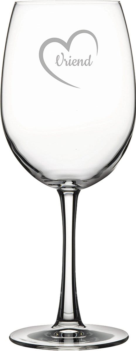 Gegraveerde rode wijnglas 58cl Vriend met hartje