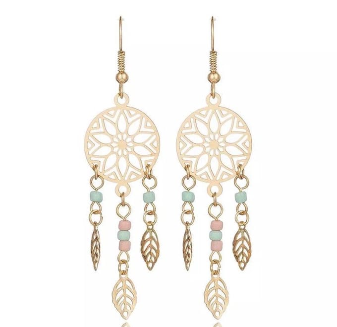 Jomide Oorhangers Indian Leaf - Dames