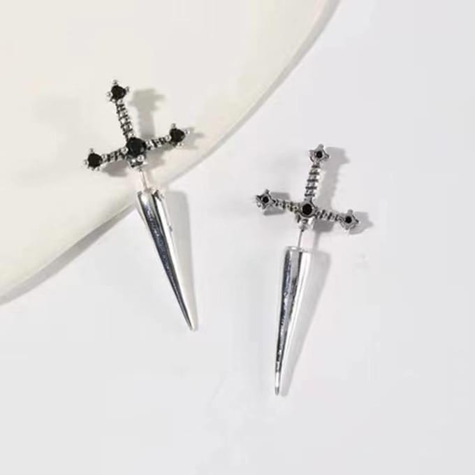 Dames Stud Oorbellen, Vintage Kristal Diamant Oorbellen 1PCS gray