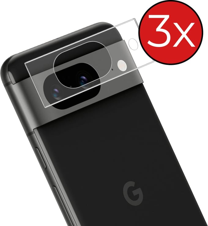 Camera Lens Protector - 3 Stuks - Geschikt voor Google Pixel 8a - Camera Screenprotector - Beschermglas - Gehard Glas - Tempered Glass - Screen Protector