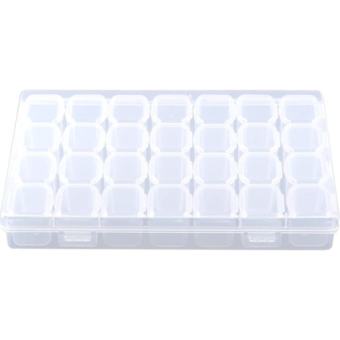 Transparante Plastic 28 Vakjes Verstelbare Tablet Medicijn Pil Sieraden Opberg Organizer Doos Container white