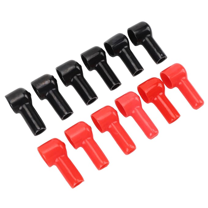 12 Stuks Batterijklem Boot Isolatiehoes 6 Rood 6 Zwart Kabeloog Beschermhoes Dop voor Voertuig Marine Commercieel