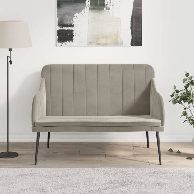 vidaXL - Bankje - 110x76x80 - cm - fluweel - lichtgrijs