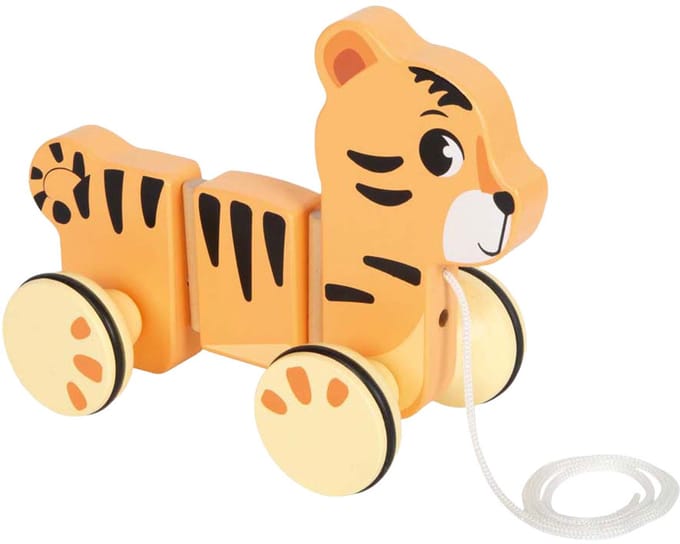 Small Foot - Wooden Pull-along Tiger Safari FSC