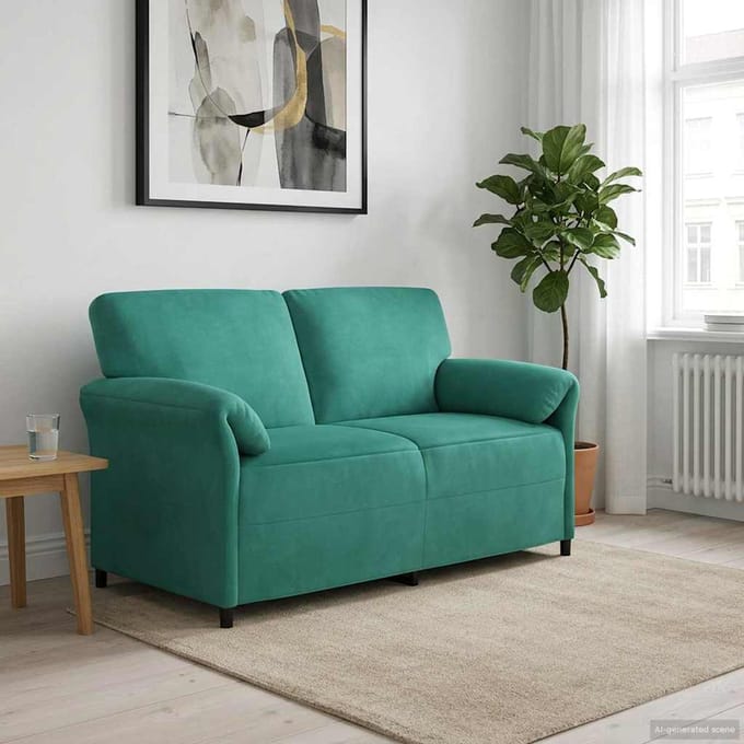 vidaXL - 2-Zits - Sofa - Turquoise - 158 - x - 83 - x - 95 - cm - Fluweel