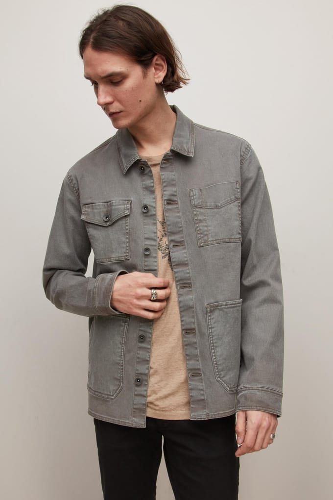 John Varvatos Ricardo Jacket-utility Sh Mushroom Größe: 48 | Jeansjacken Outlet | Herren | Braun