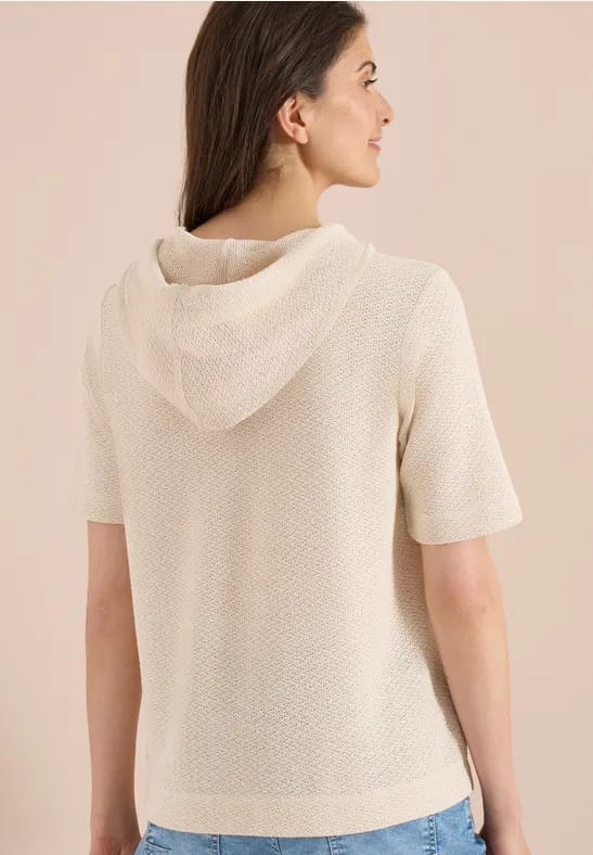 Shirt met capuchon en textuur