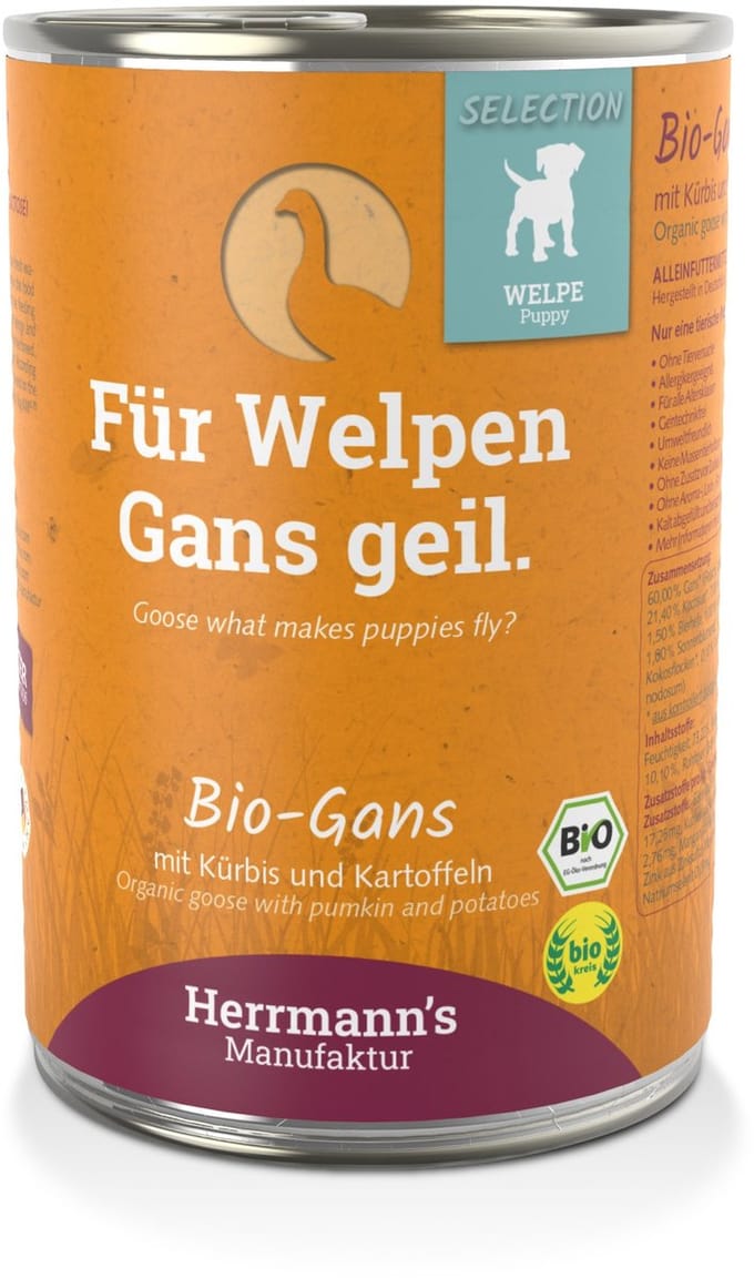 Herrmann's Bio Puppy Gans met pompoen 400 gr. - per 6 stuks