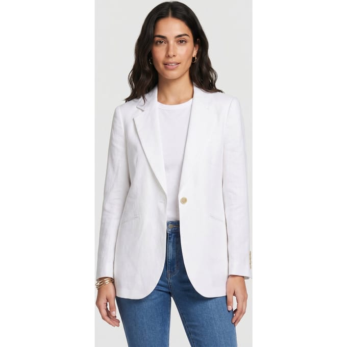 Brooks Brothers Irish Linen Single-breasted Blazer White Größe: S | Blazer Outlet | Damen | Weiß
