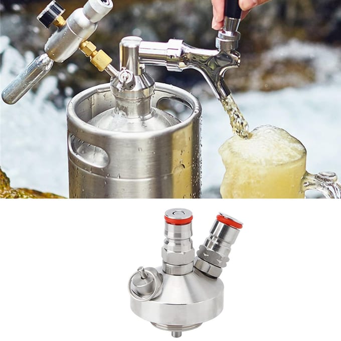 Mini Roestvrij Staal Wijn Drank Bier Vat Kraan Dispenser met Slang en Afdichtring white