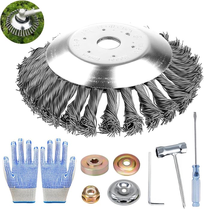 Onkruidborstel Set - Tuingereedschap Accessoires - Onkruid Verwijderen - Universele Pasvorm - 15cm en 20cm