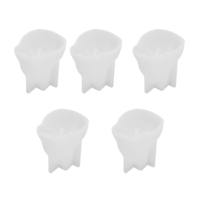 5 pièces Moule Chat Micro-ondes Sûr Silicone 3D Moule en Forme de Chat pour Pudding Lait Chocolat Gâteau white
