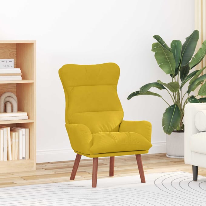 vidaXL - Fauteuil - Geel - 69 - x - 74 - x - 93 - cm - Fluweel