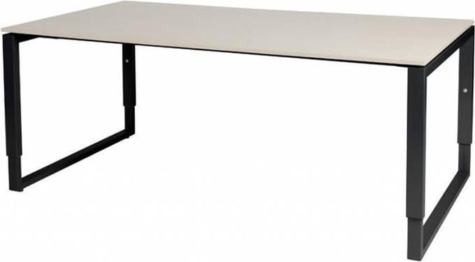 Vergadertafel - Verstelbaar - 180x100 Eiken - zwart frame