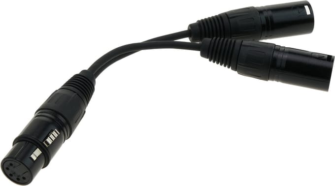 BeMatik - Cannon XLR female naar 2 XLR male 5-pins audio duplicator