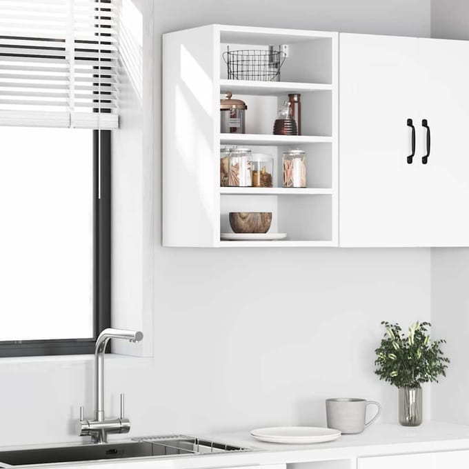 vidaXL - Bovenkast - Riga - 40x29,5x60 - cm - bewerkt - hout - wit