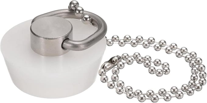 Badstop Douche - Afvoerplug Keuken - Water In Houden - Met Ophangring - 3.2 cm - Wit