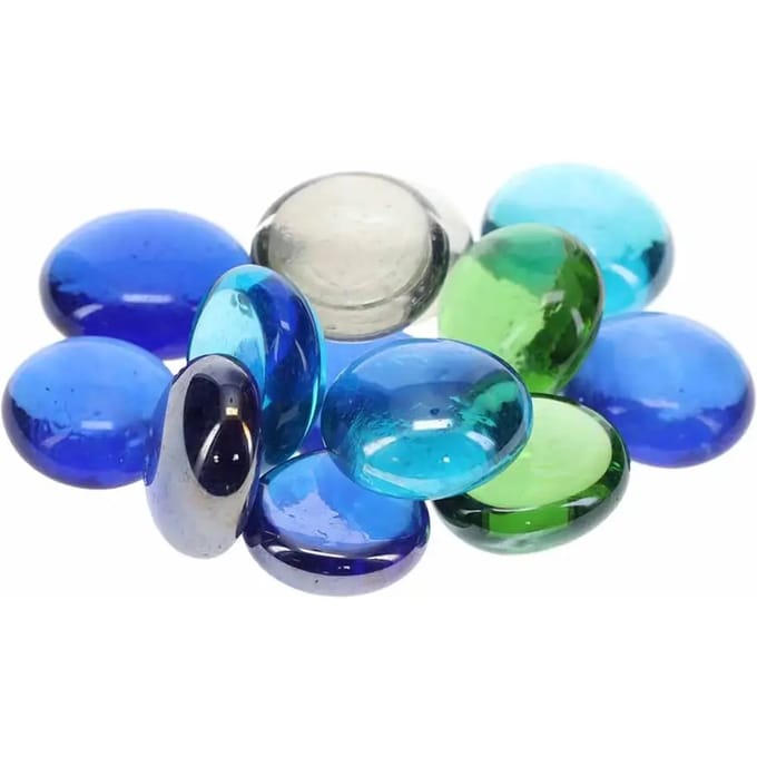 Aqua D'ella Glazen kiezelstenen 17-19MM - 300 Gram Meerkleurig