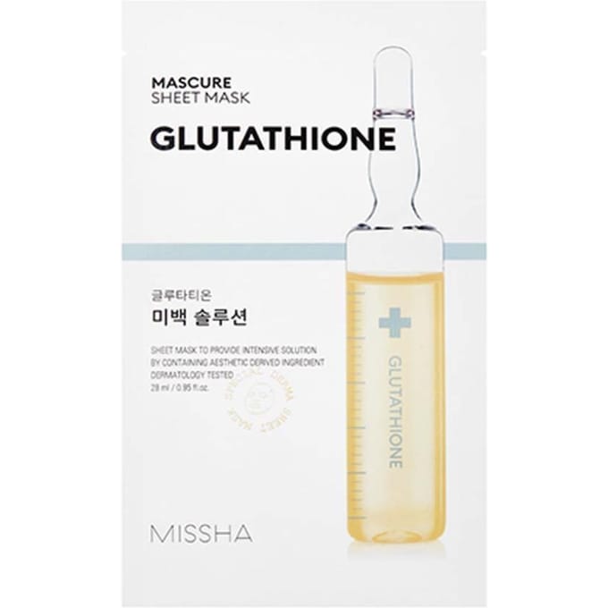 MISSHA Mascure Sheet Mask Glutathion Whitening Solution 28 ml * 10 vellen white