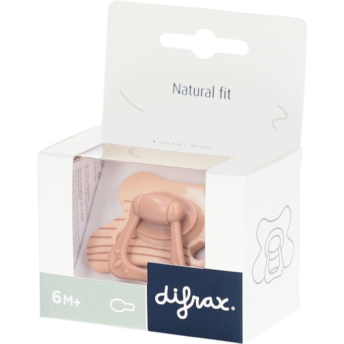 Difrax Natural Fopspeen - 6+ Mnd - Stripy Brown