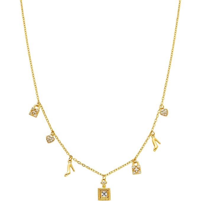 Luxeketting met glanzende zirkonia 18k goud afwerking - Hifast
