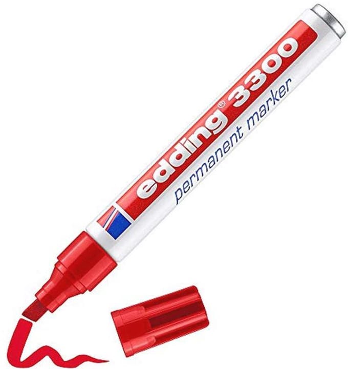 Permanent Marker met Beitelpunt - Rood - Sneldrogend en Watervast voor Diverse Materialen