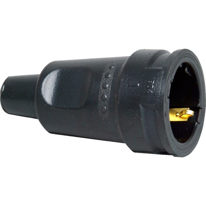 Kopp Rubber Contraststekker Met Aardingspin Zwart - 1804.1600.4 - E3M9E