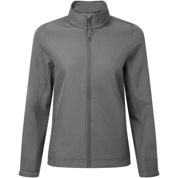 Premier Dames/Dames Windchecker Gerecycled Printable Soft Shell Jacket (Donkergrijs)