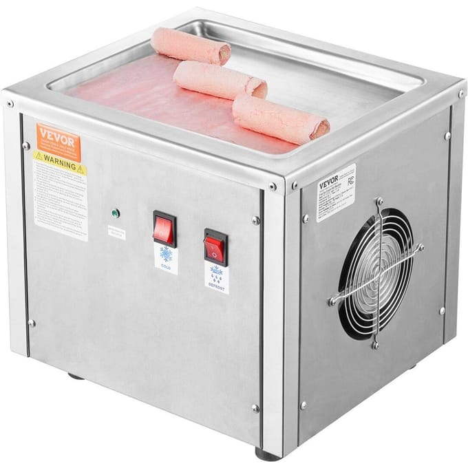 Machine à rouleaux de glace frite Machine à glace roulée Plateau 11 x 9,5 pouces