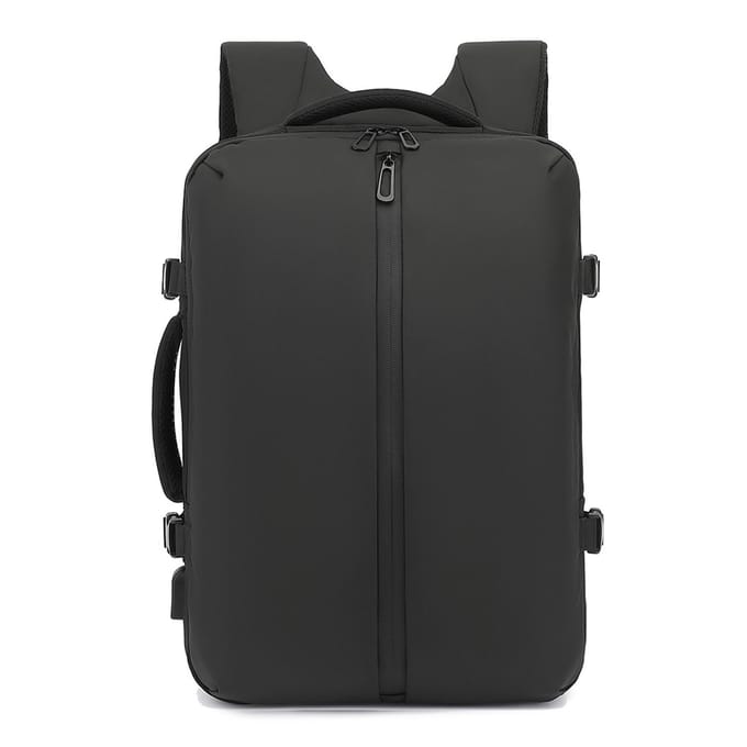 Stofzuiger Rugzak 22L-55L Uitbreidbaar Grote Capaciteit Regenbestendig Reis Compressie Rugzak met USB black