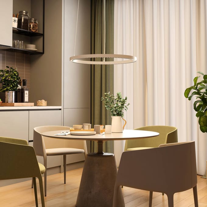 Molto Luce LED hanglamp PERFORA PRO M, Ø 66 cm, wit, DALI up/down, CCT