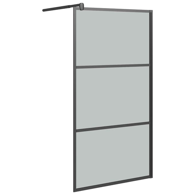 vidaXL - Douche - schermen - Zwart - 100 - x - 195 - cm - Glas - en - Aluminium