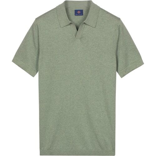 Baileys Polo Knitted Short Sleeve No-Button Collar Misty Green / male