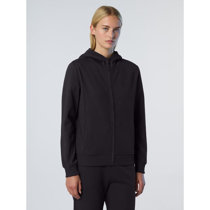 North Sails Hoodie met rits Met ton-sur-ton logo