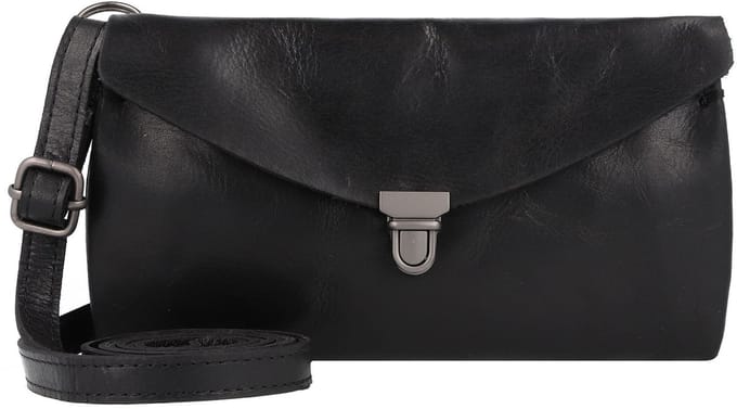 HAROLD'S Leren schoudertas clutch Fold Handbag Clutch Black zwart