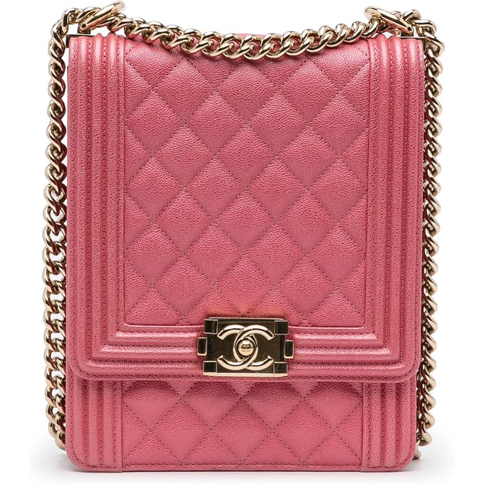 Boy Chanel Roze Leren Schoudertas