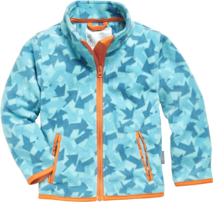 Playshoes kinderfleecejas met pijlen en camouflageprint