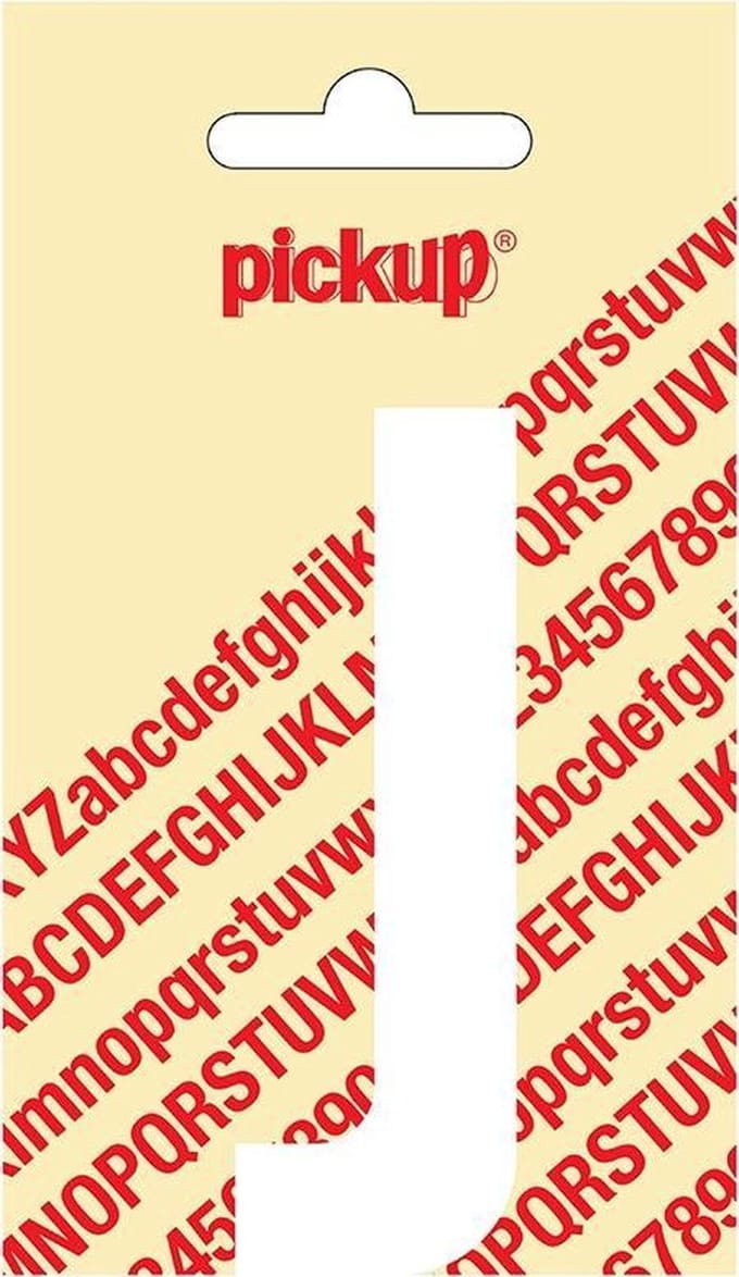 Pickup plakletter Nobel 90 mm wit J - 31012090J