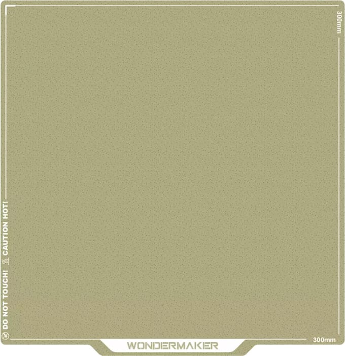 WonderMaker ZR PEI Plaat - Spring Steel Printbed met Textuur - 300x300mm