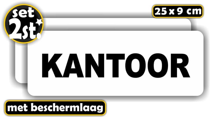 Kantoor deur stickers set 2 stuks