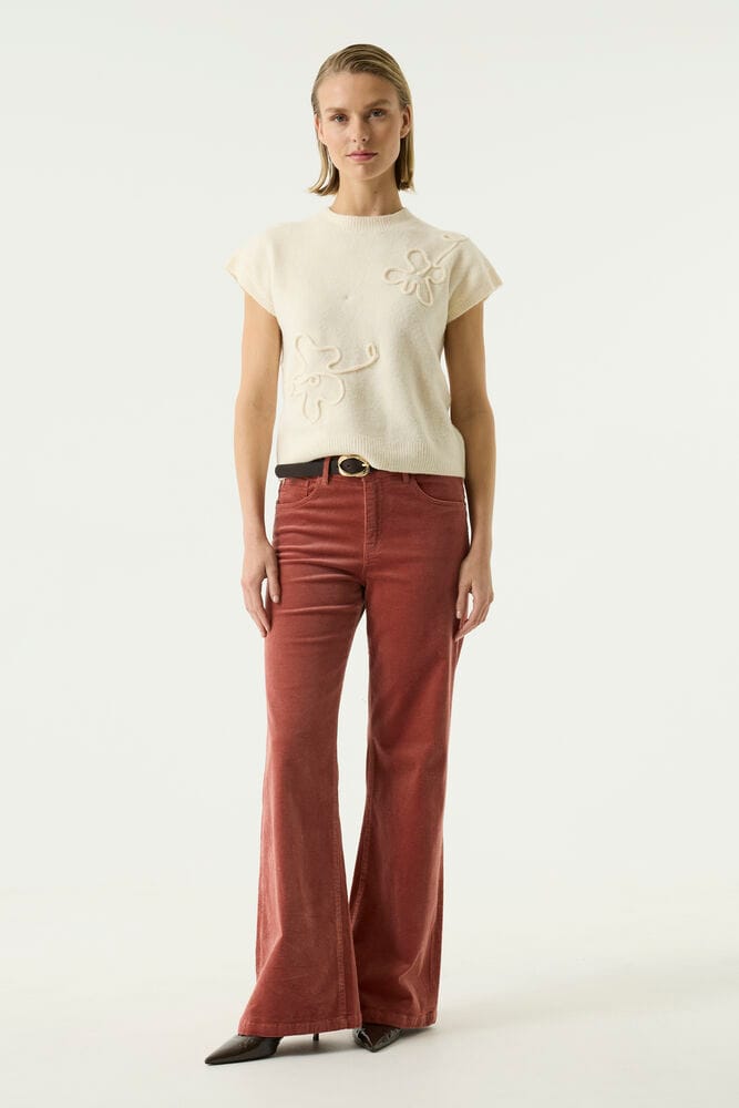 Garcia celia 249 wide corduroy broek oudroze