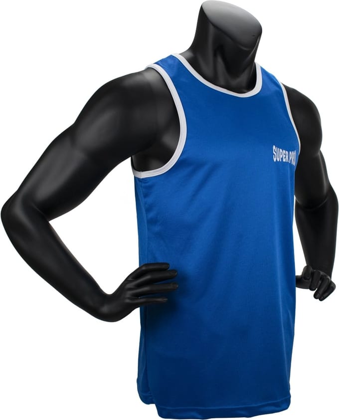 Super Pro Combat Gear Club Bokssinglet Blauw/Wit Extra Extra Small