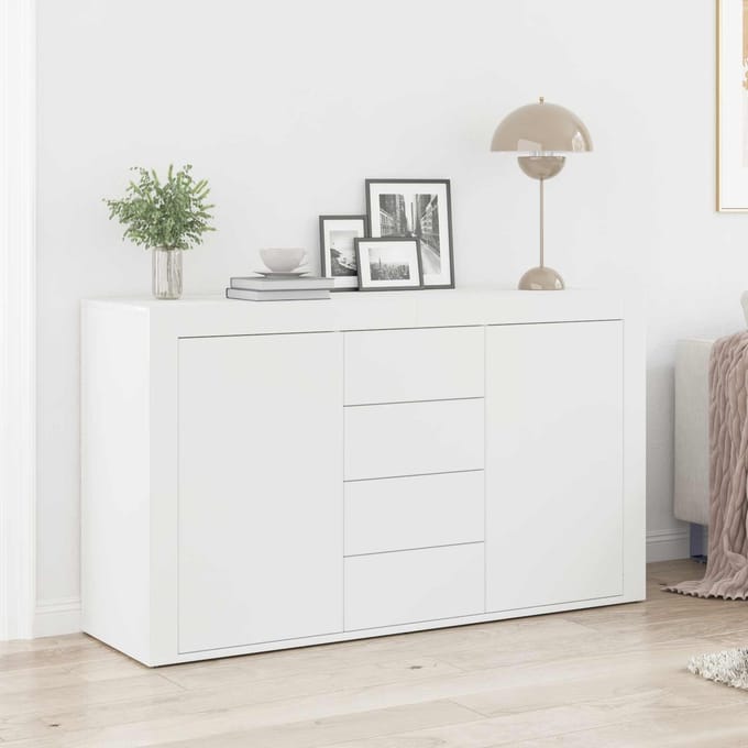 vidaXL - Dressoir - Wit - 120 - x - 36 - x - 69 - cm - Bewerkt - hout