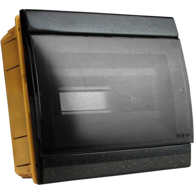 Tableau de distribution encastrable 8 modules IP40 Boîtier noir pour fusibles