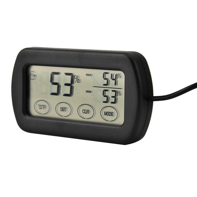 LCD Display Eierbroedmachine Reptielentank Digitale Thermometer Hygrometer black